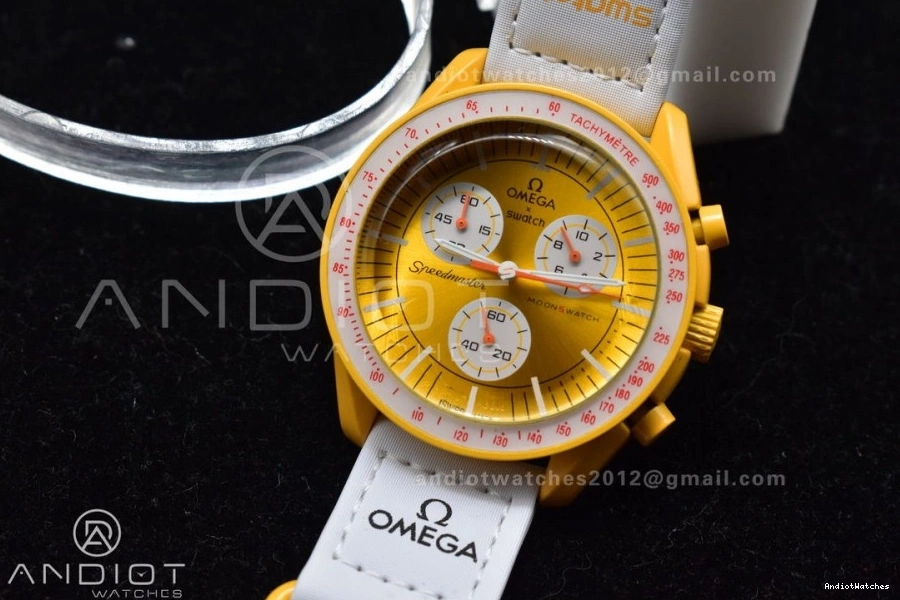 Attractive Quartz Moonwatch Nylon Bioceramic Omega to Swatch the 1185 on Mission Sun Strap x 0928